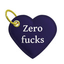 Zero fucks leather heart keyring